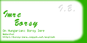 imre borsy business card